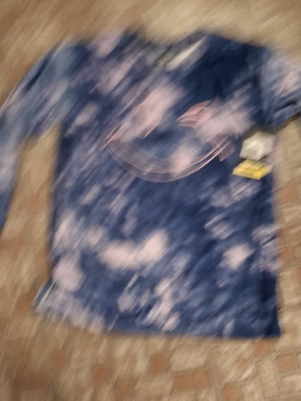 Joe Boxer Blue Tie-Dye Pajama Set with Pink Smile Accent - Picture 3 of 4